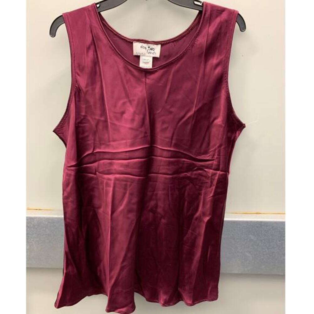 Dem Two Hands 100% Silk Burgundy One Size Fit All‎ Tank Top